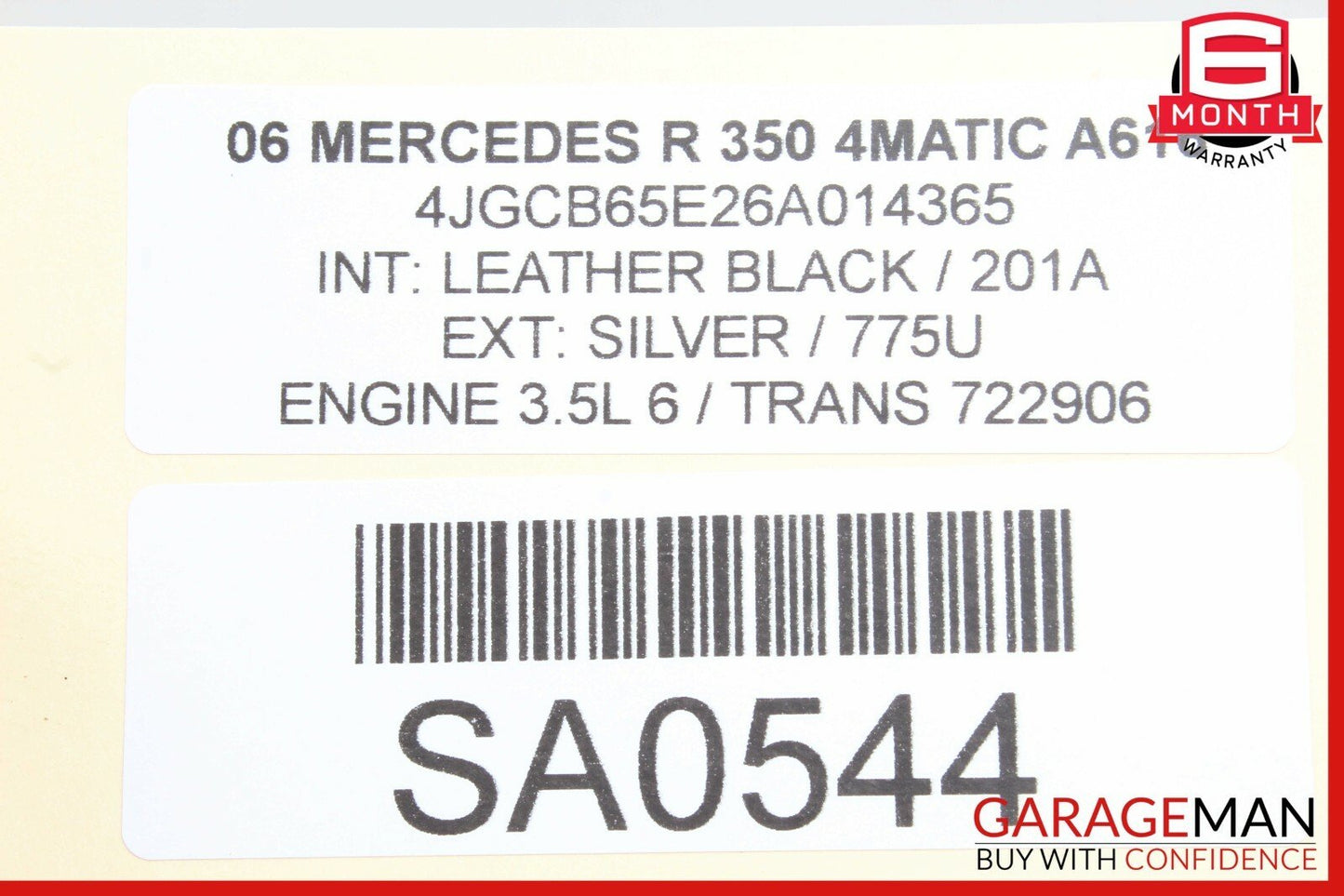 06-13 Mercedes W251 R350 ML500 Rear Overhead Dome Light Lamp Parking Sensor OEM