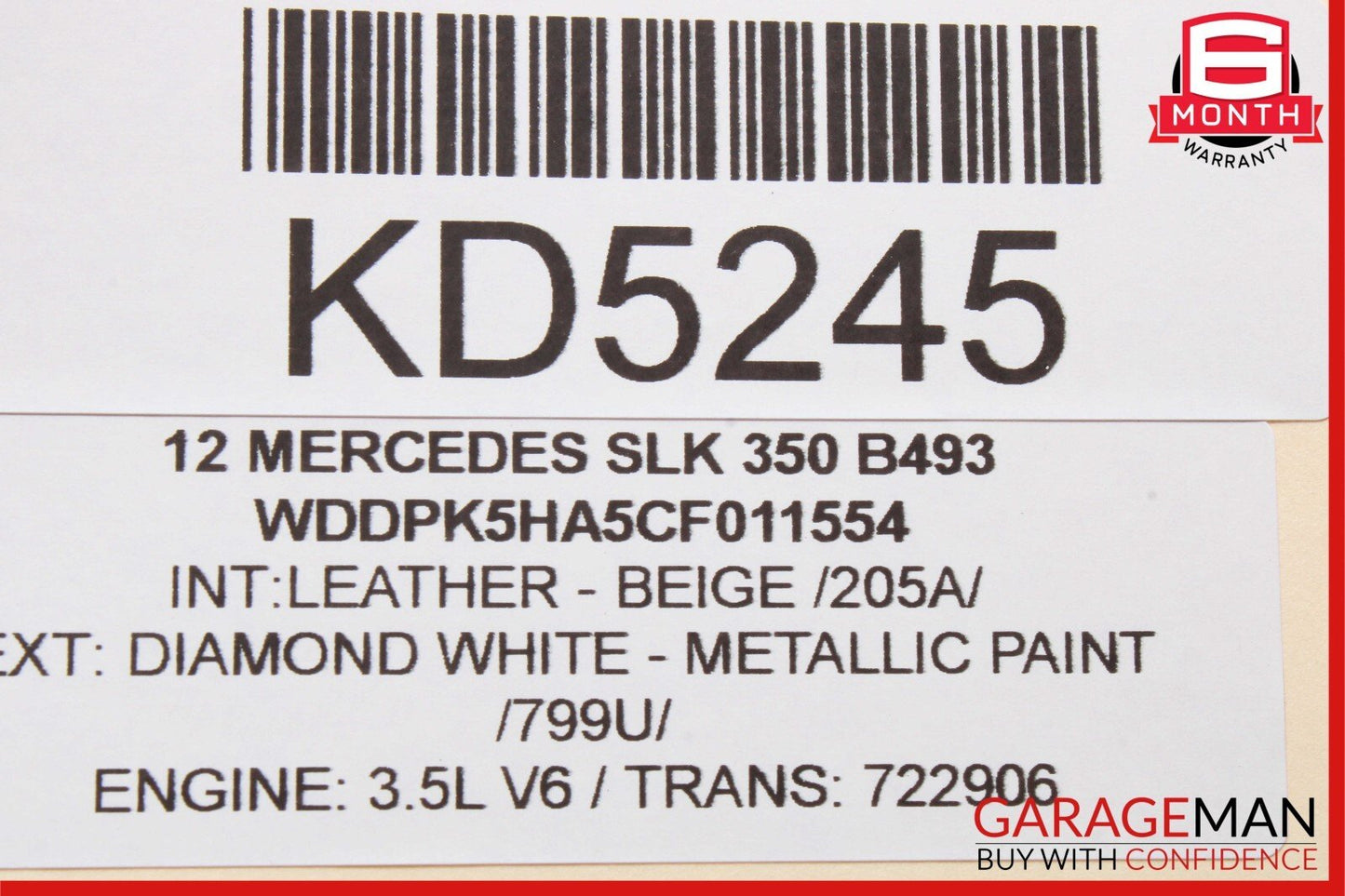 12-20 Mercedes R172 SLK350 SLK250 Rear Left Side Quarter Window Glass OEM