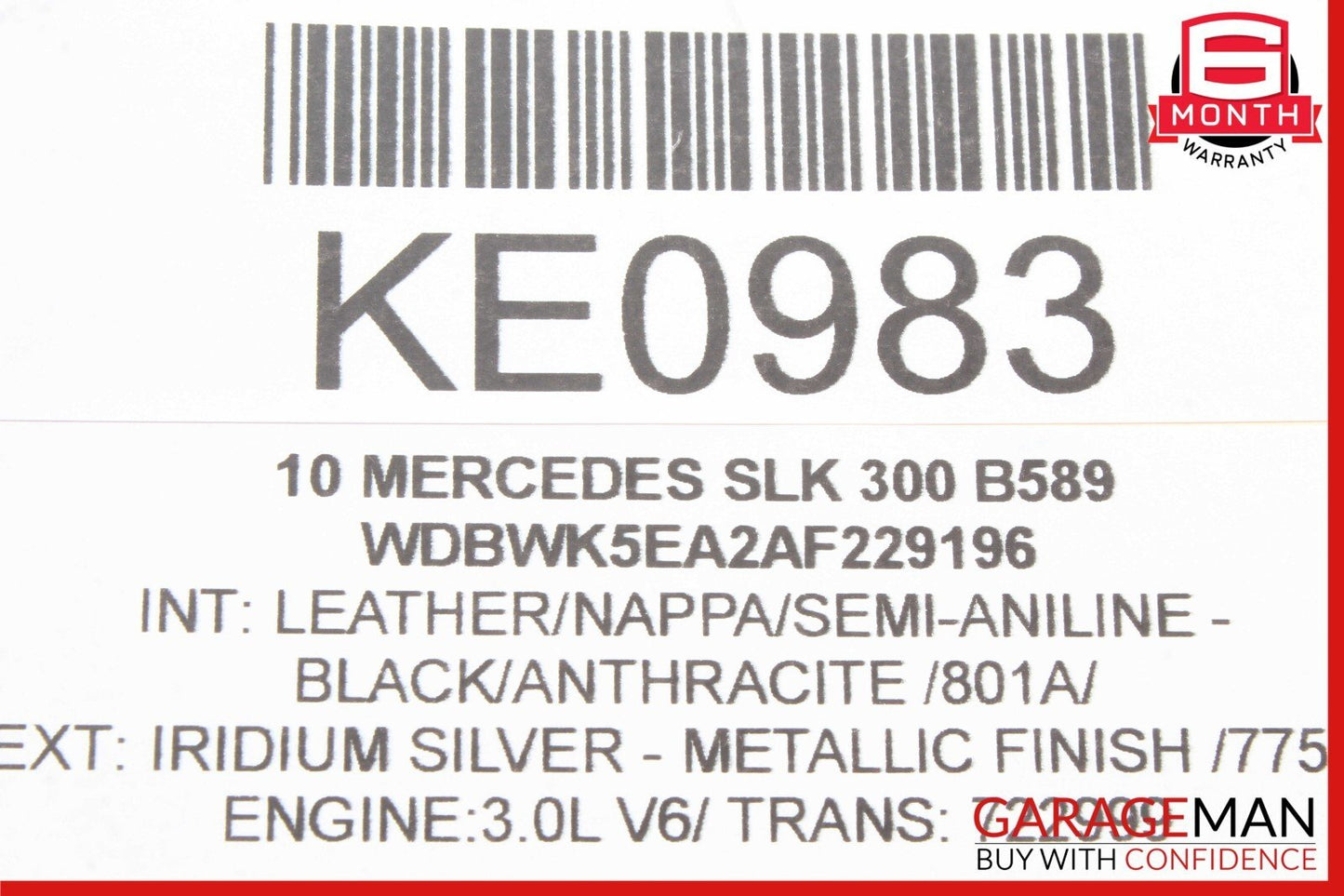 05-11 Mercedes R171 SLK300 SLK280 Left Convertible Roof Catch Latch Lock OEM