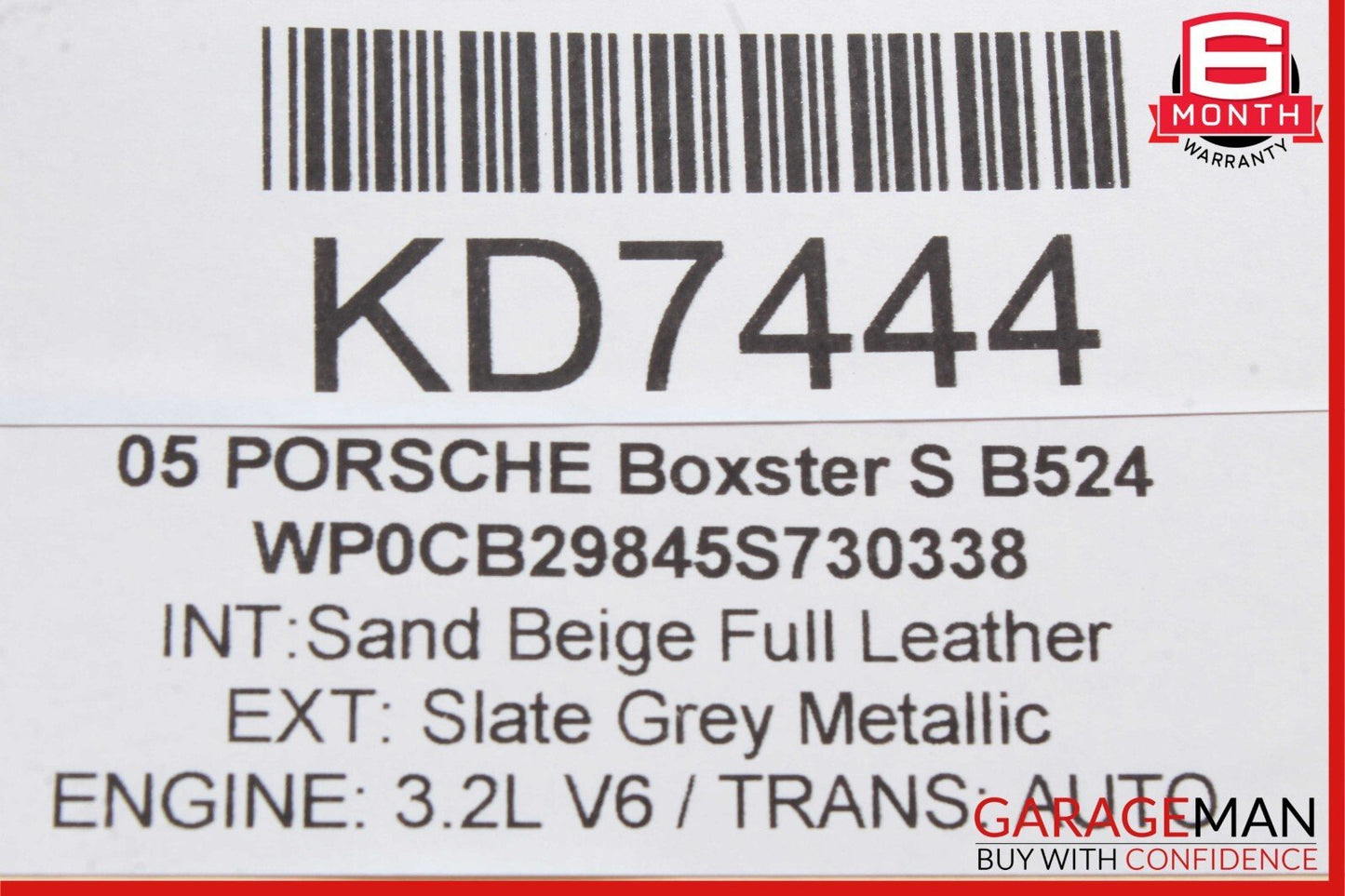 05-12 Porsche Boxster S 987 Cayman Front Right Exterior Door Handle Gray OEM