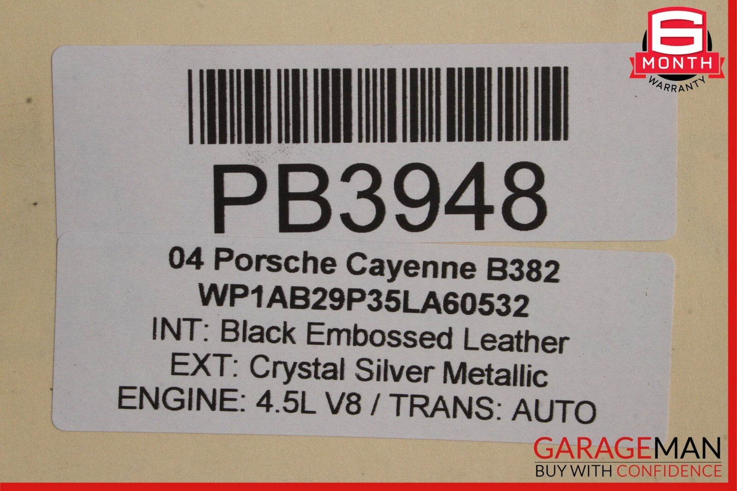 03-06 Porsche Cayenne S 955 Front Hood Bonnet Panel Assembly Crystal Silver OEM