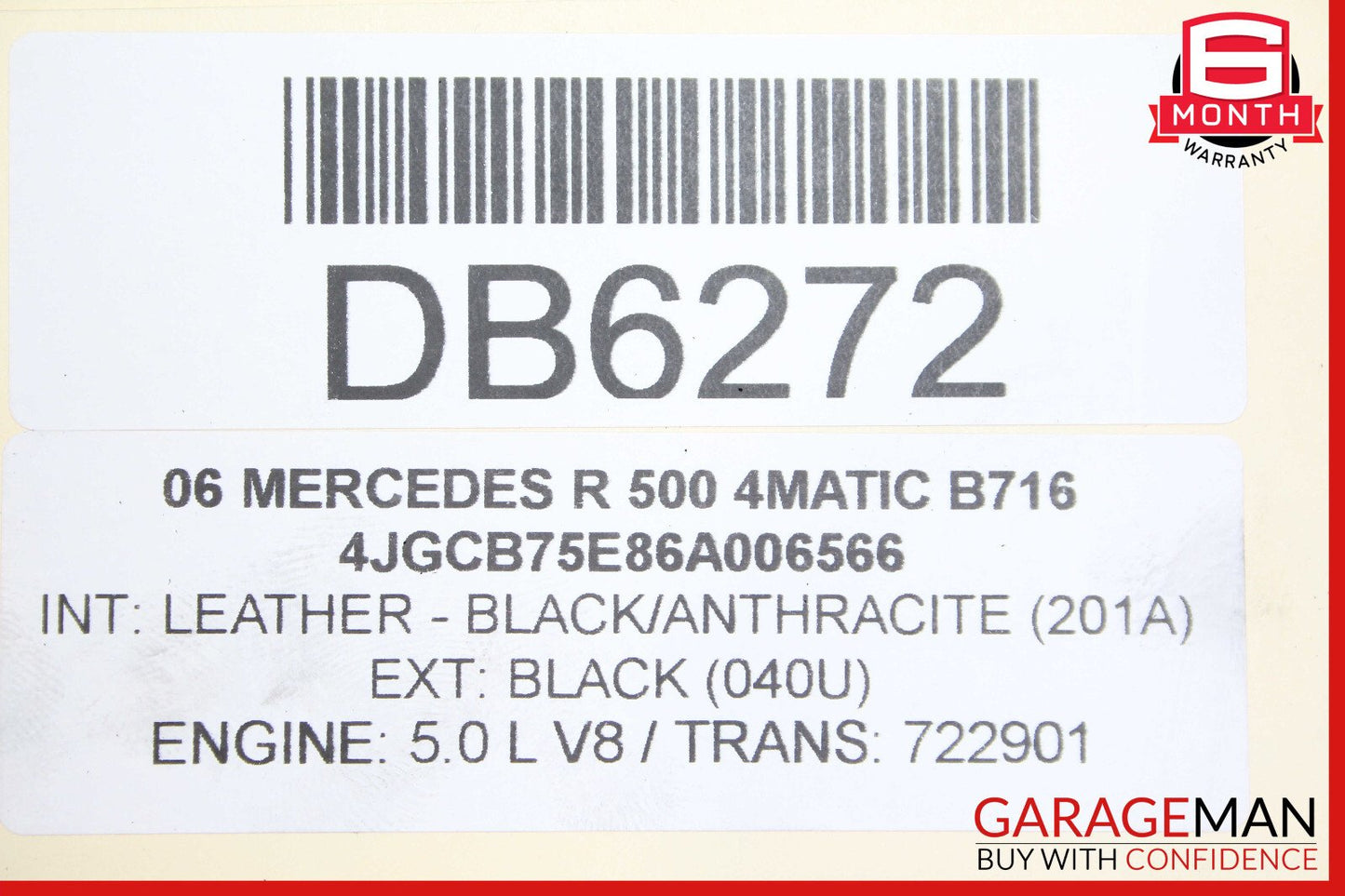 Mercedes W251 R350 R320 Center Middle Panorama Pano Sunroof Sun Roof Glass