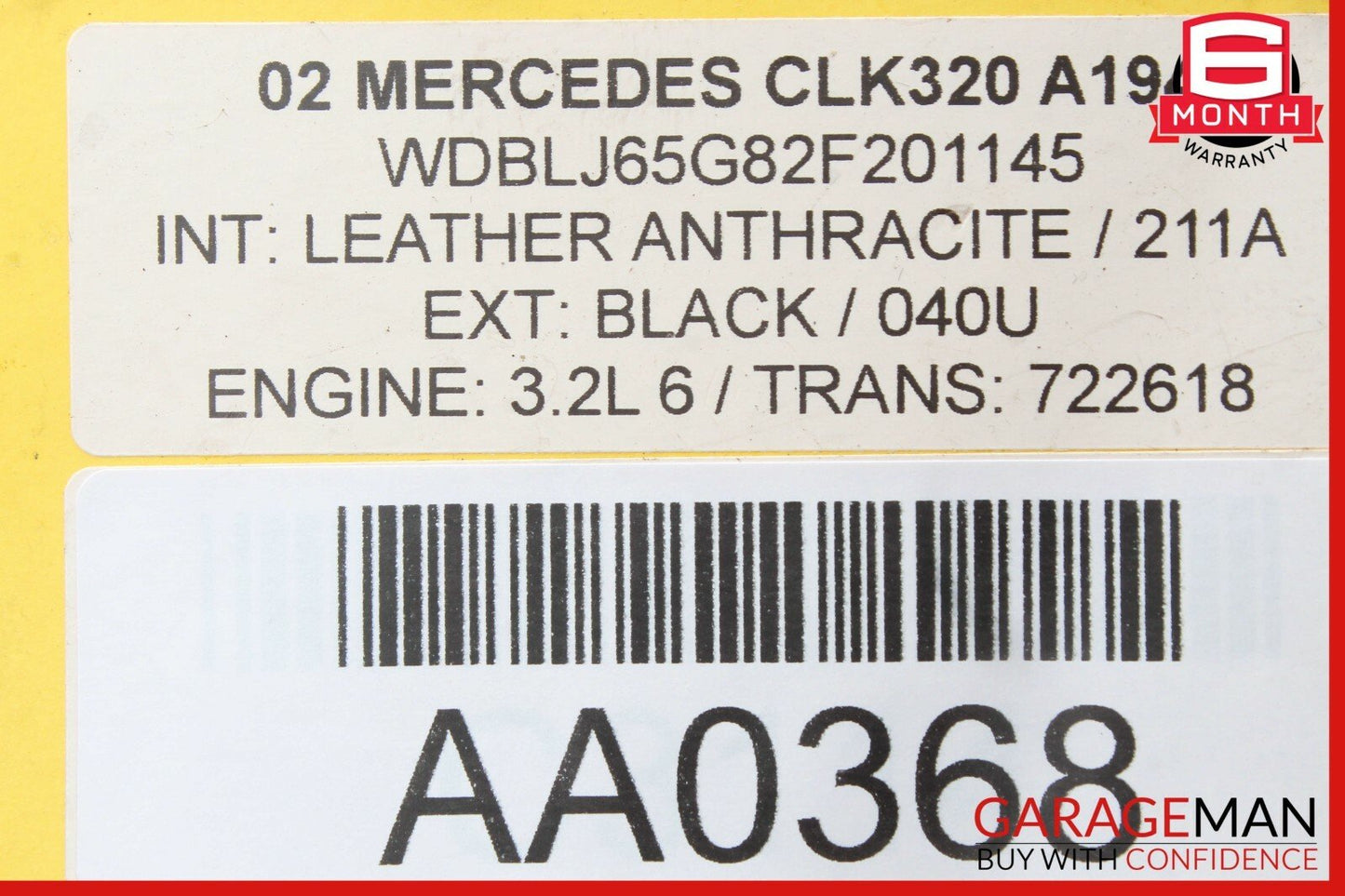 97-02 Mercedes W208 CLK320 Rear Windshield Window Wiper Motor Unit OEM