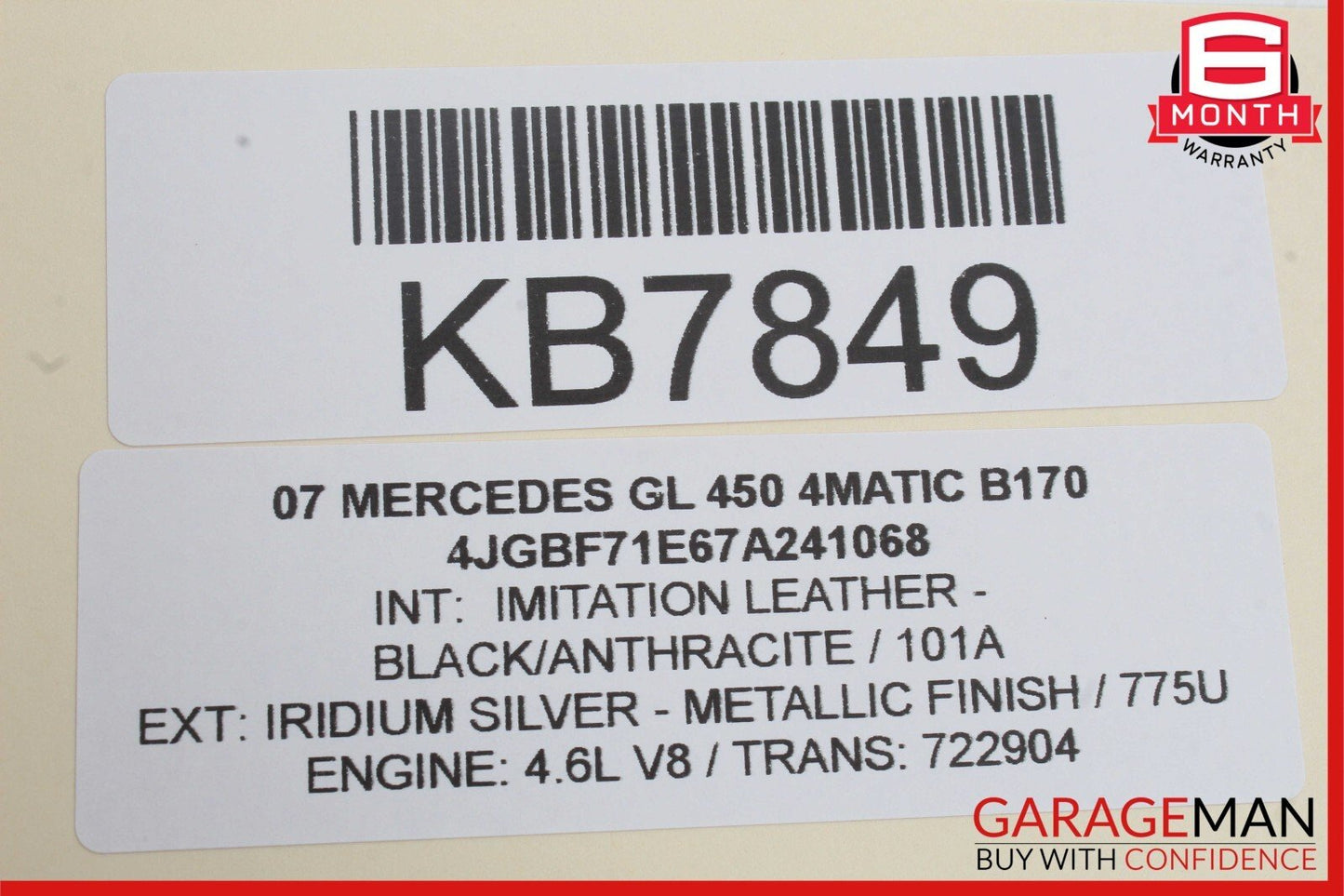 06-13 Mercedes X164 GL450 ML450 Rear Overhead Dome Light Lamp Reading Map OEM