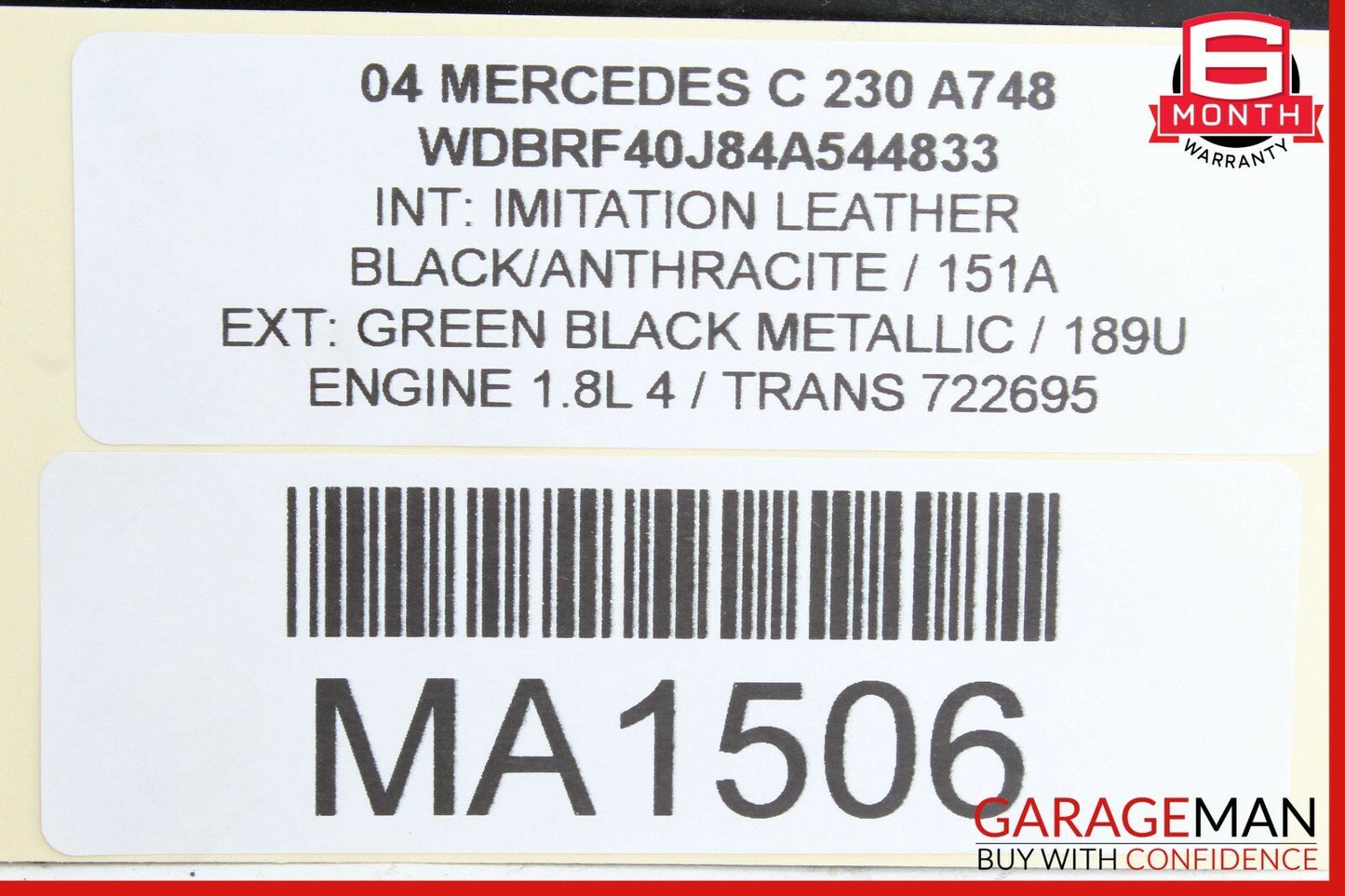 01-07 Mercedes W203 C230 C320 C55 AMG Rear Left Side Door Lock Latch Actuator