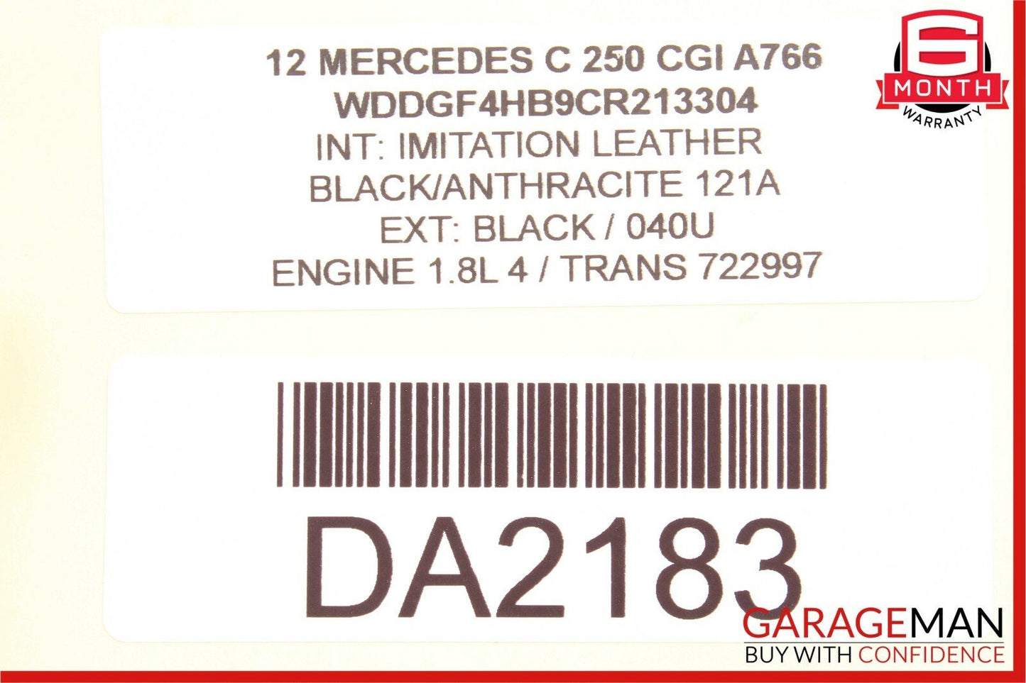 08-14 Mercedes W204 C250 Rear Right Passenger Side Door Window Regulator Motor