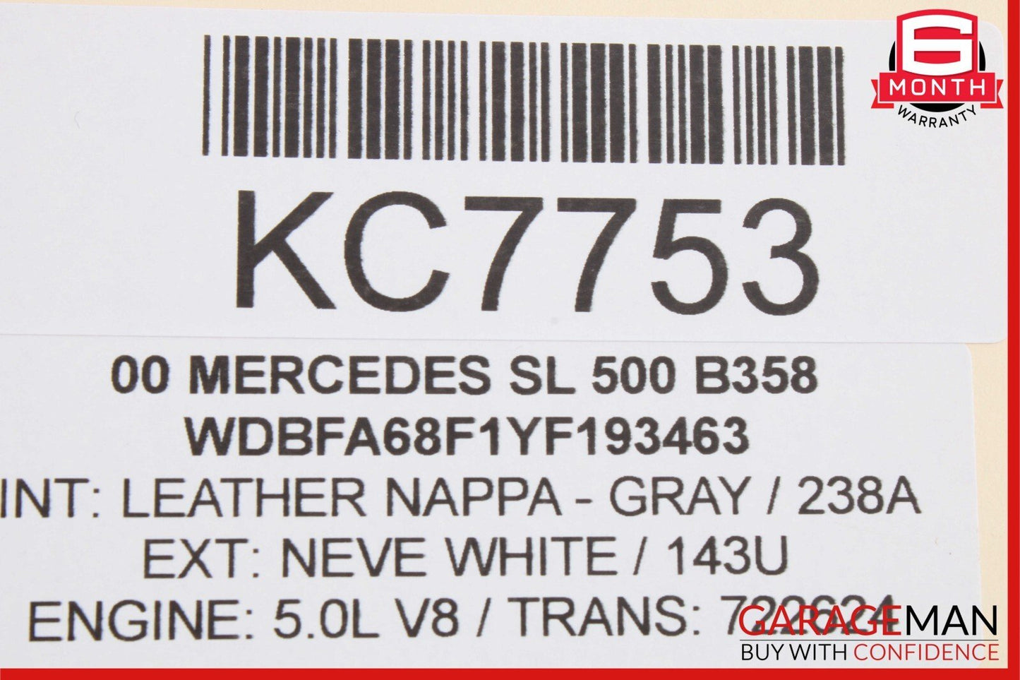 90-02 Mercedes R129 SL500 Rear Right / Left Convertible Roof Cover Lift Cylinder