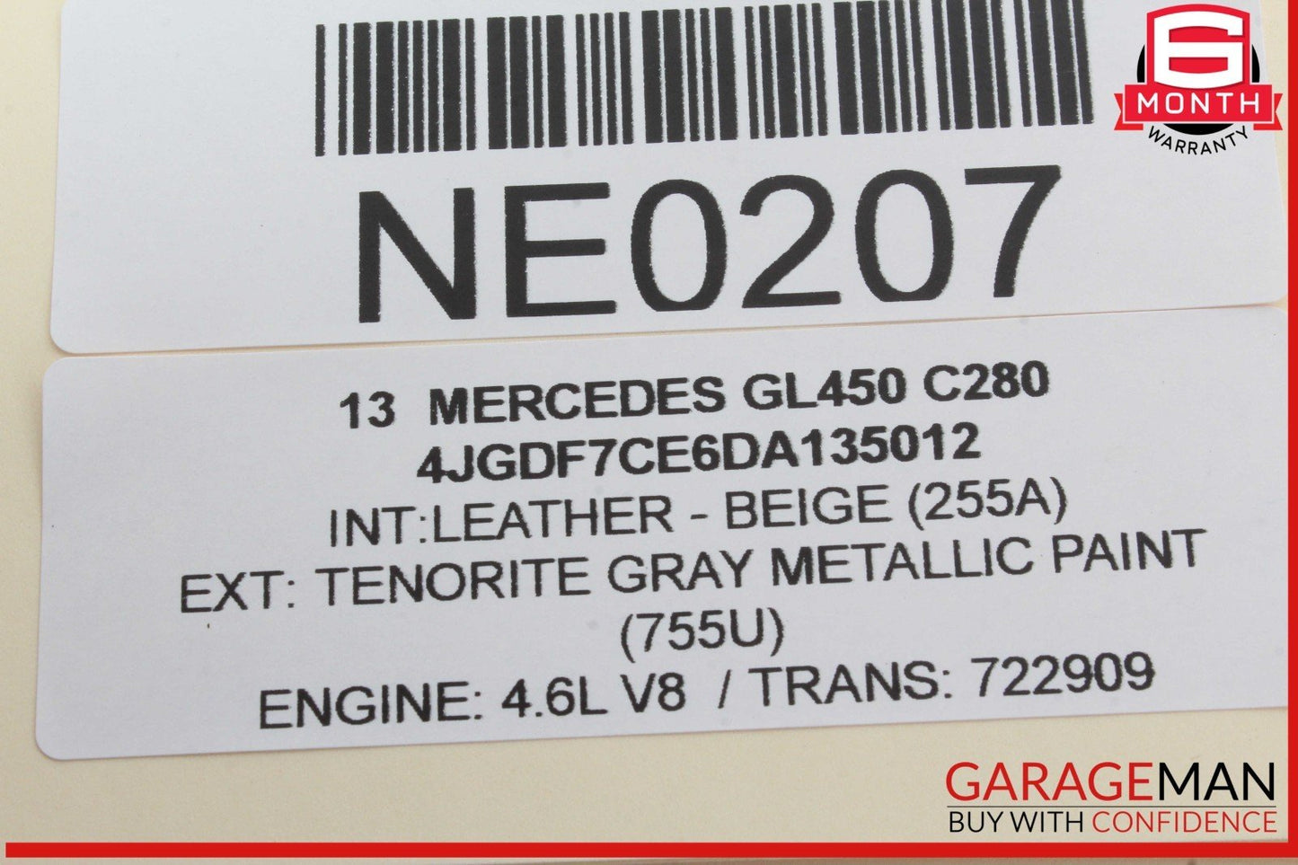 12-19 Mercedes X166 GL450 ML550 Rear Left Side Window Regulator Motor OEM