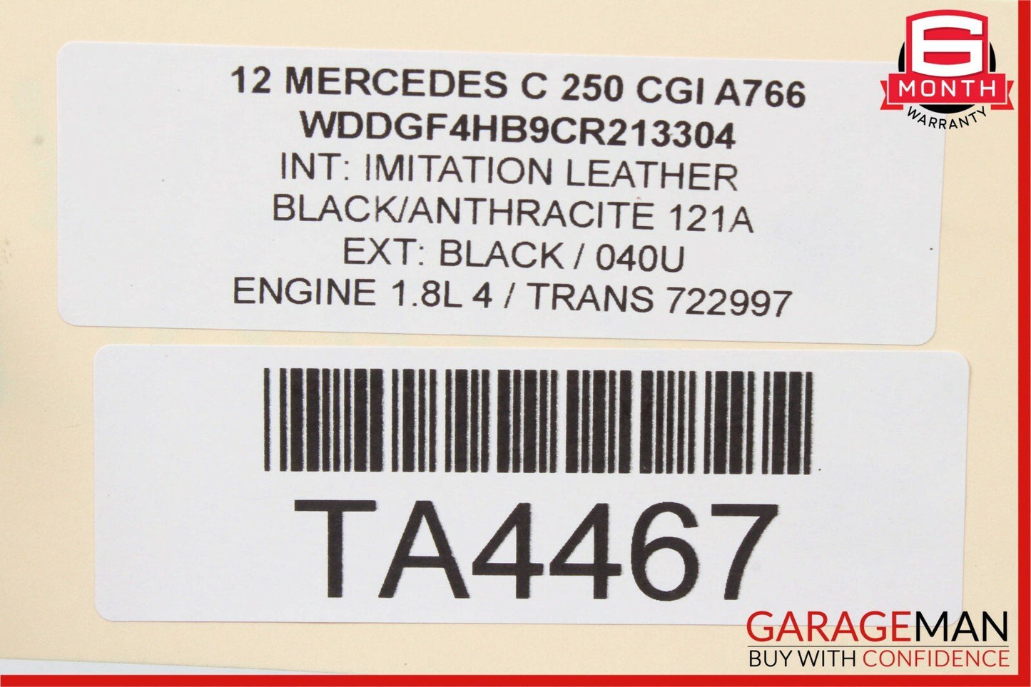 08-14 Mercedes W204 C300 C250 C350 Power Steering Rack and Pinion RWD OEM