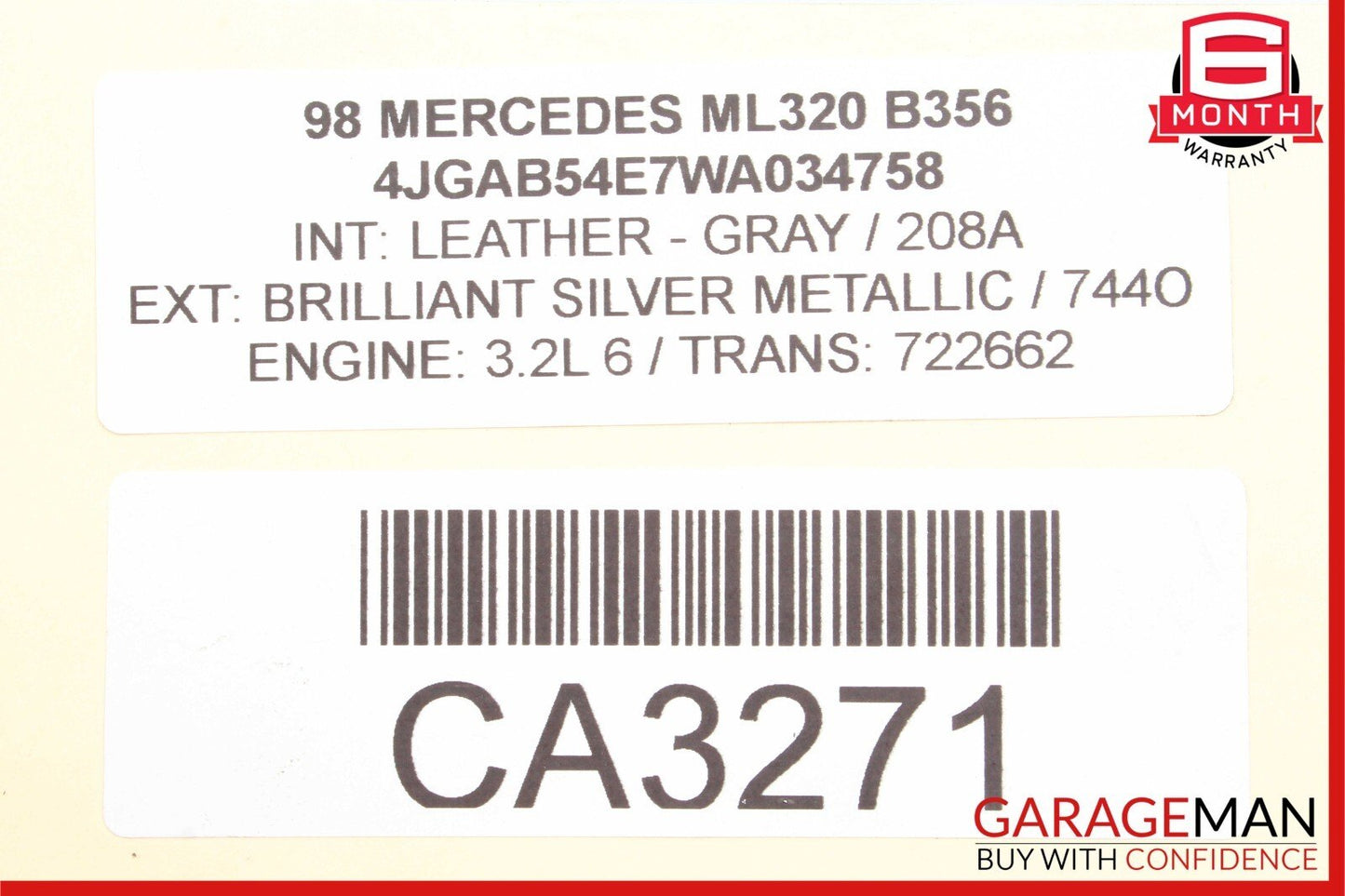 98-02 Mercedes W163 ML320 CLK320 Lower Engine Motor Oil Pan 1120140303 A96 OEM