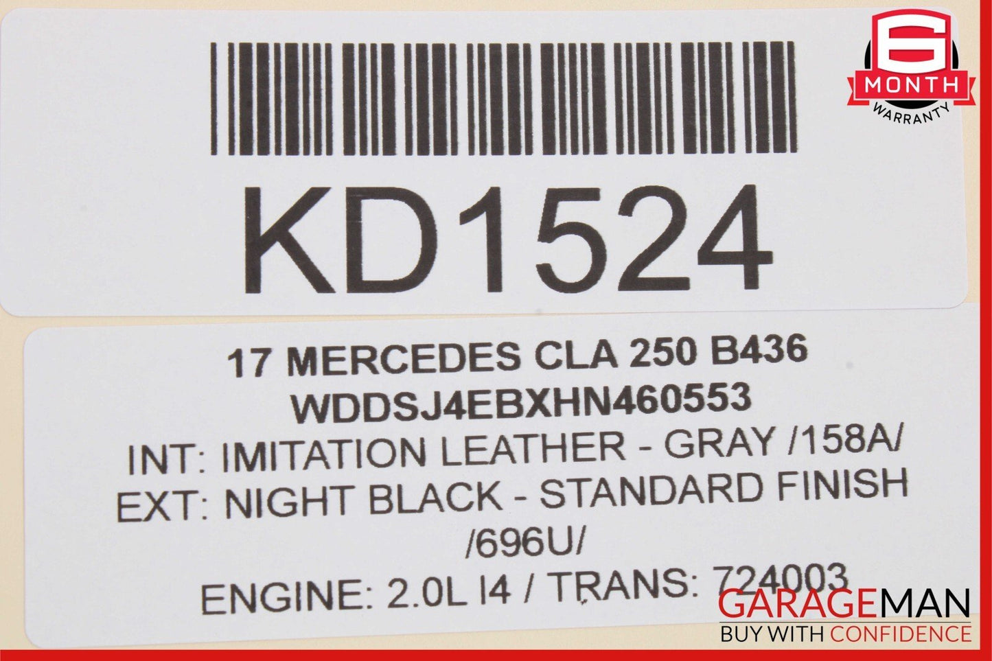 14-18 Mercedes W117 CLA250 Rear Left Interior Door Trim Panel Cover Assembly OEM