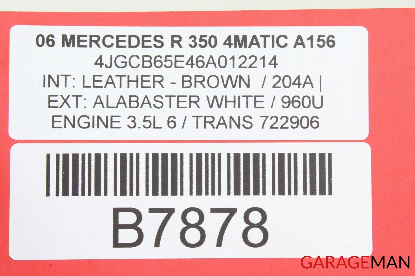 06-10 Mercedes W251 R350 R500 R550 Rear Bumper Reinforcement Impact Bar OEM