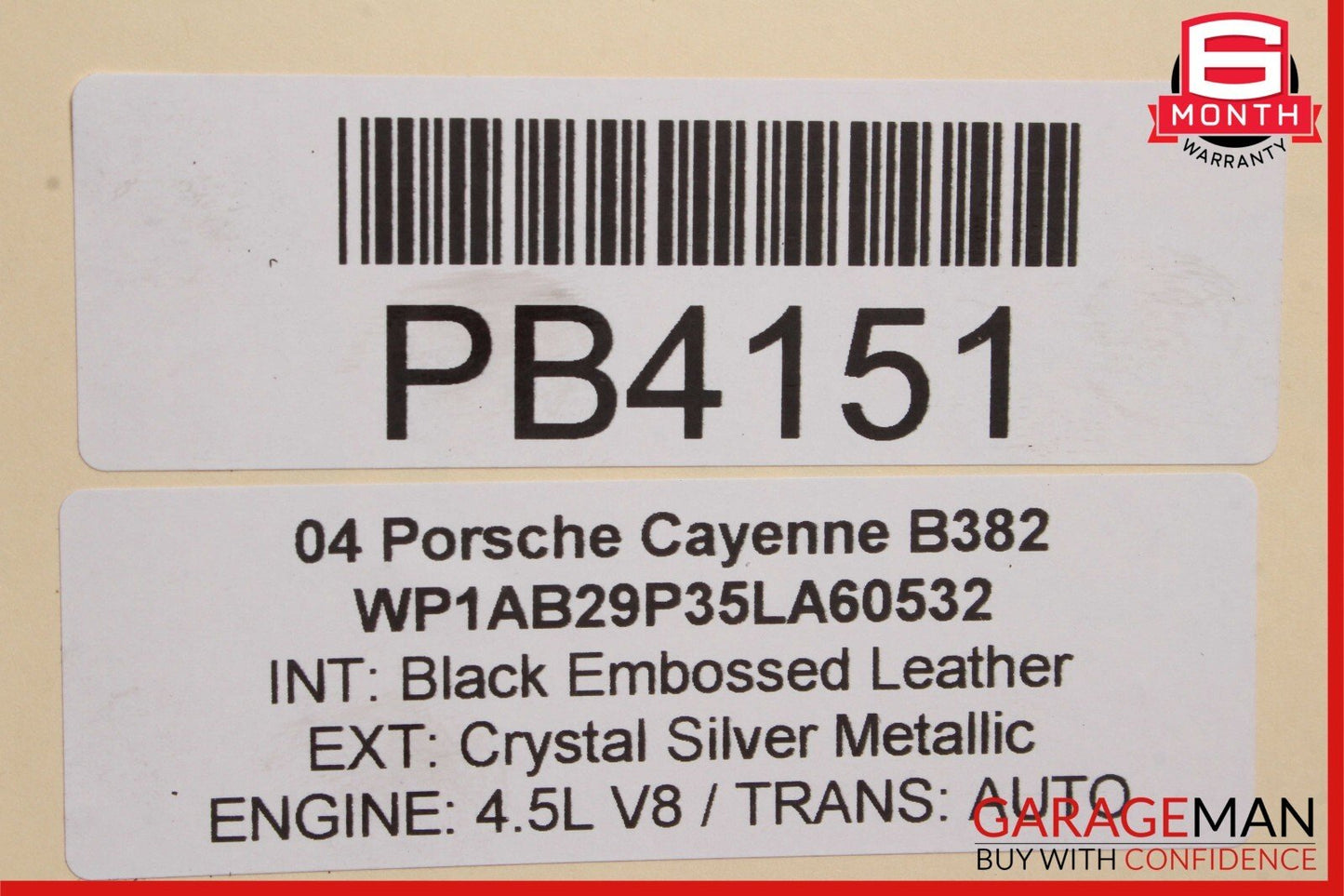 03-06 Porsche Cayenne 955 Front Engine Mount Crossmember Cross Member Frame OEM