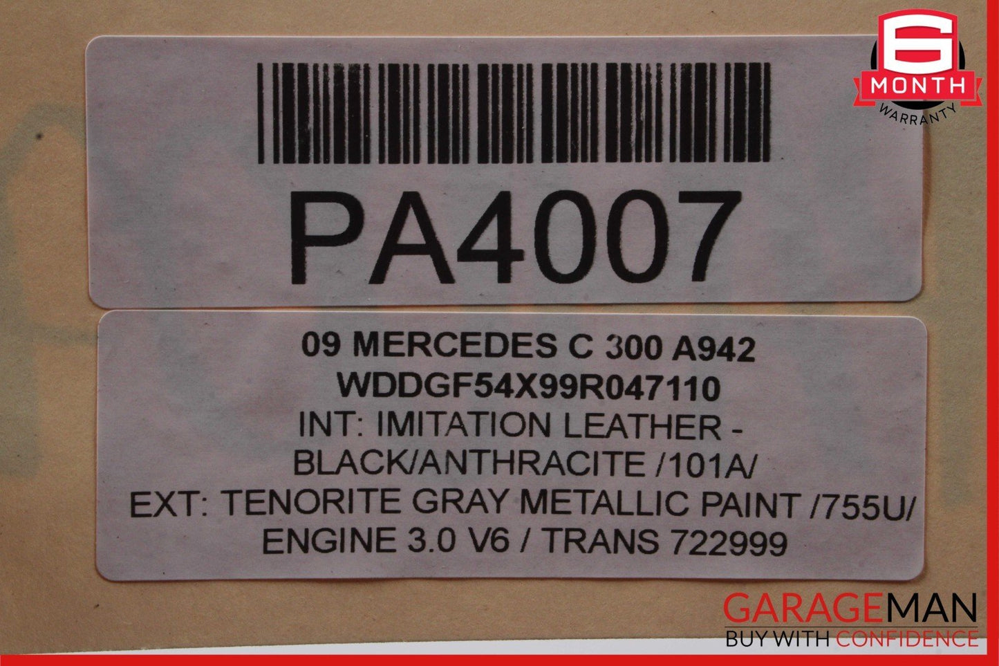 08-11 Mercedes W204 C300 3.0L V6 RWD Engine Motor Block Assembly OEM 172k