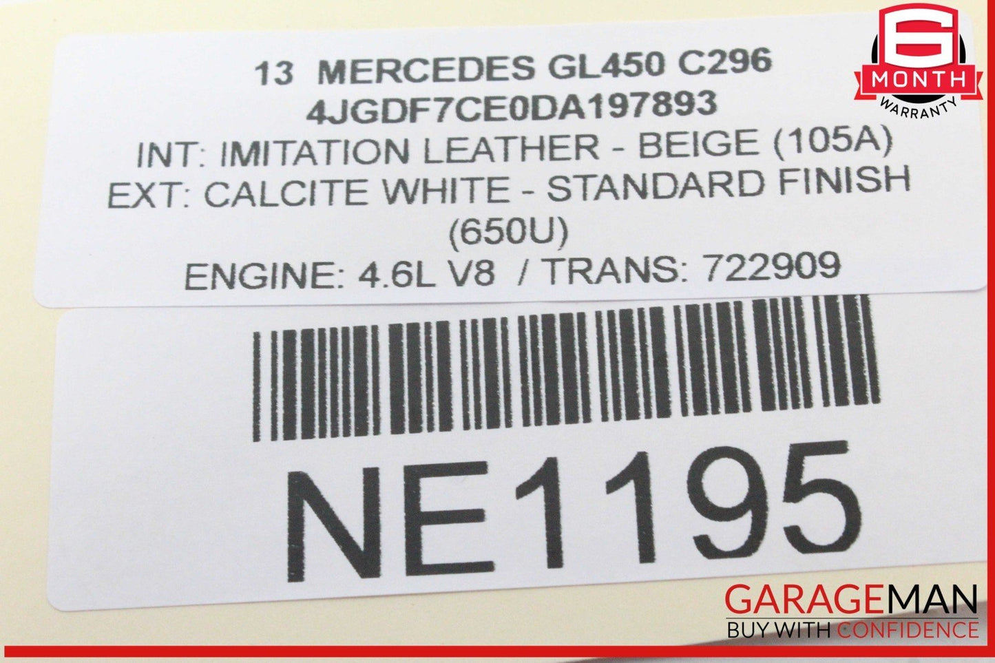 06-19 Mercedes X164 GL450 Rear Glass Windshield Wiper Motor 2518200042 OEM