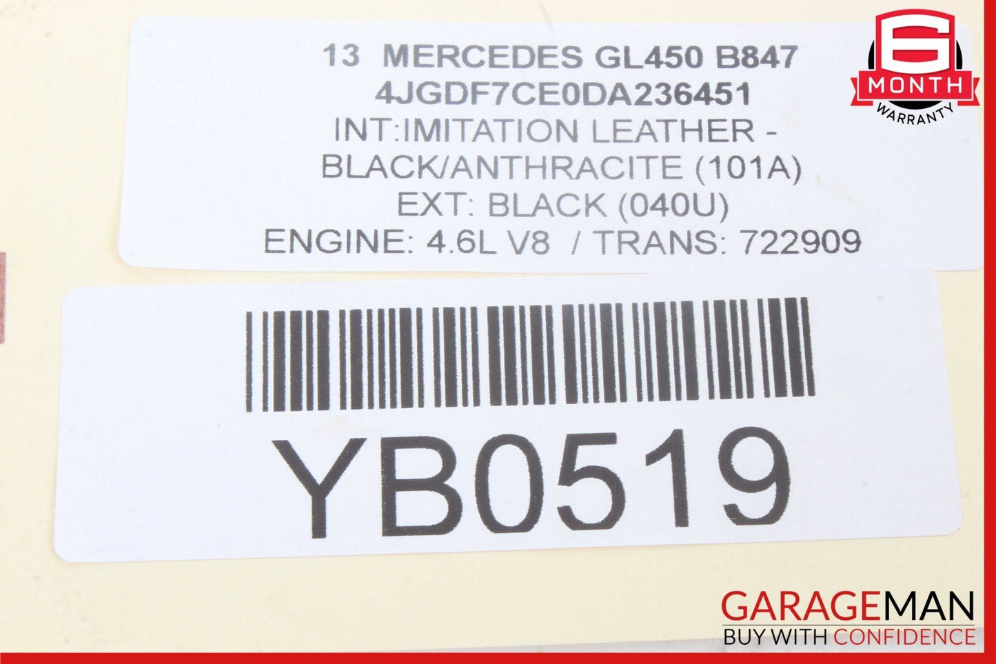 10-17 Mercedes X166 GL450 Rear Right Side Exterior Door Handle Keyless Go OEM