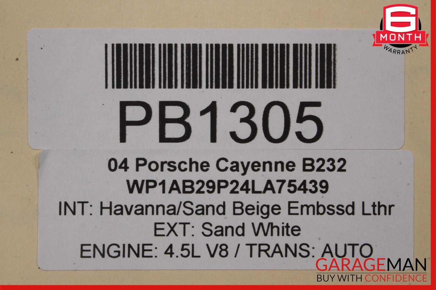 03-06 Porsche Cayenne S 955 Front Hood Bonnet Panel Assembly Sand White OEM
