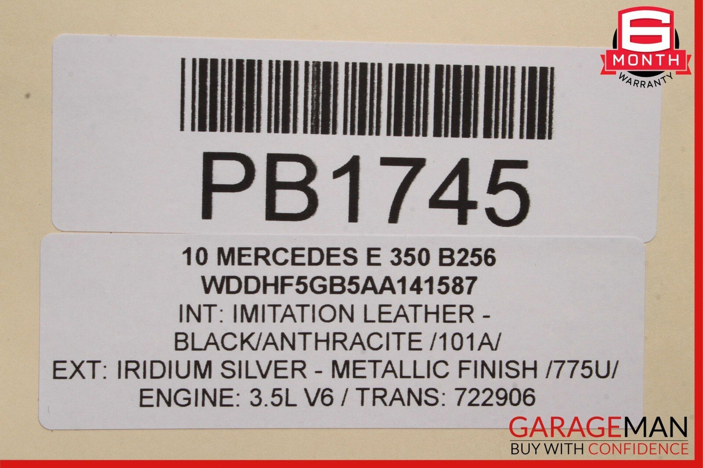 10-16 Mercedes W212 E350 E400 E550 Sedan Rear Trunk Lid Deck Shell Panel OEM