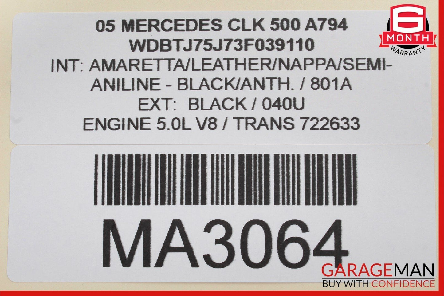 03-09 Mercedes W209 CLK500 CLK320 Rear Temic Control Module 2098200326 OEM