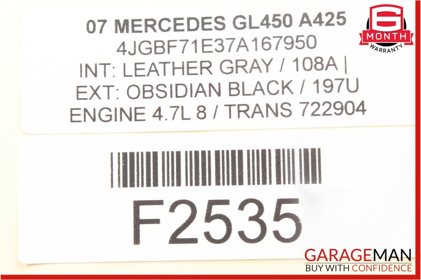06-12 Mercedes ML350 GL450 Front Right Passenger Side Door Control Module OEM