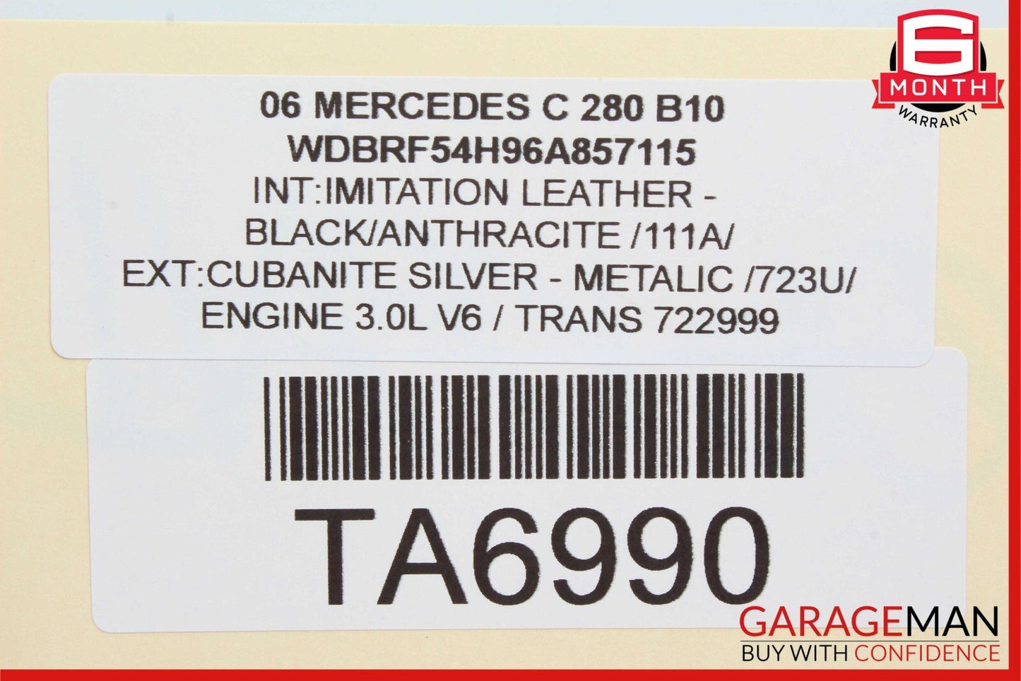 05-07 Mercedes W203 C280 Front Right Exterior Door Handle Silver OEM