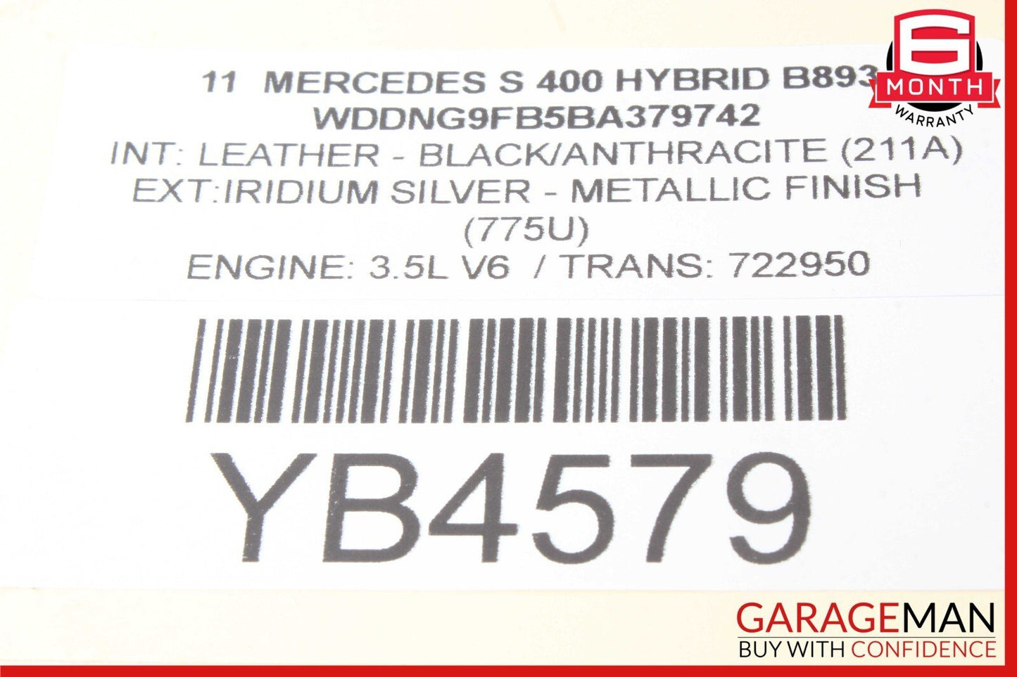 07-13 Mercedes W221 S400 Rear Right Side Exterior Door Handle Keyless Go