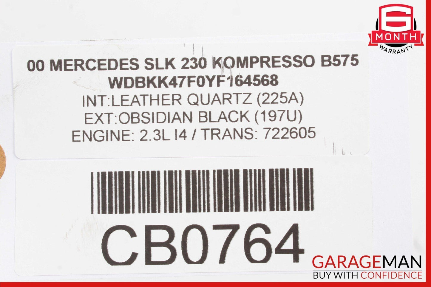 97-04 Mercedes R170 SLK230 SLK320 Convertible Front Upper Lock Latch Cylinder