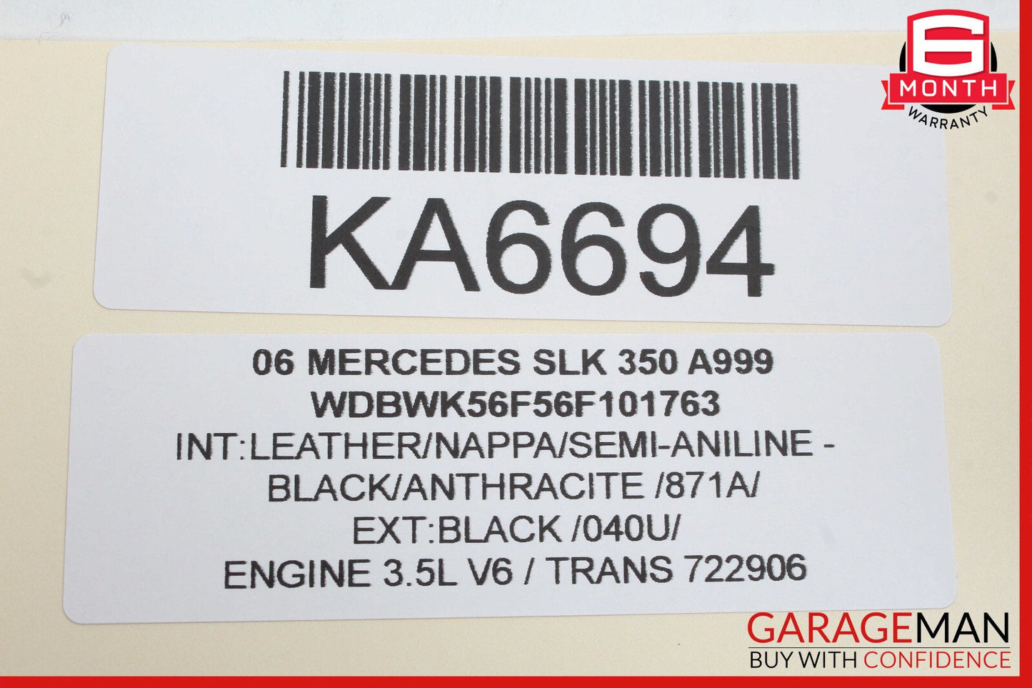 05-08 Mercedes R171 SLK280 Steering Column Control Switches Assembly Black OEM