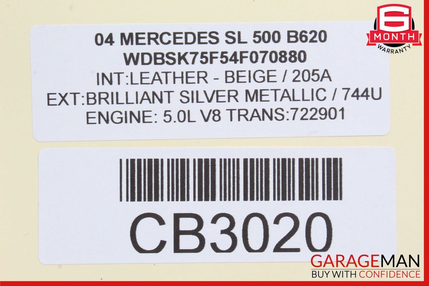 03-08 Mercedes R230 SL500 Rear Left Seat Belt Retractor Luggage Speaker Beige