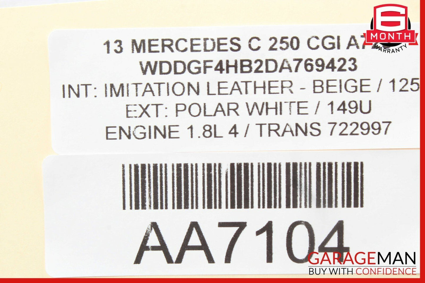 08-14 Mercedes W204 C300 Rear Center Console Ashtray Storage Tray Compartment