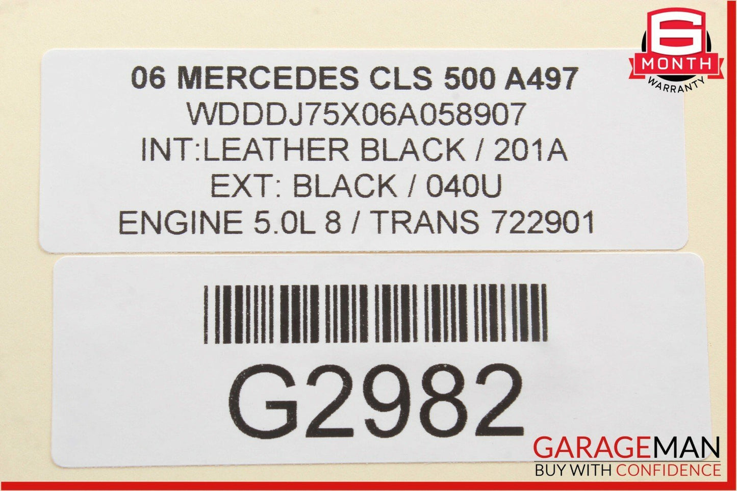 06-11 Mercedes W211 E63 AMG CLS500 CLS550 Rear Overhead Dome Light Reading Map