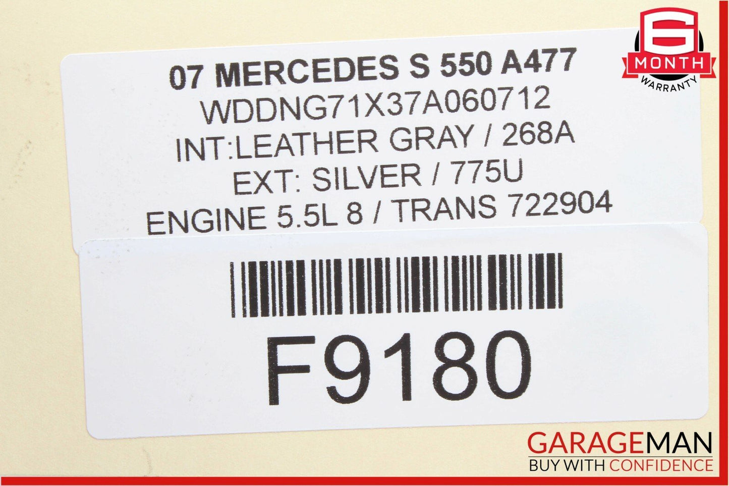 07-13 Mercedes W221 S550 Rear Right Door Lock Actuator w/ Door Handle Silver
