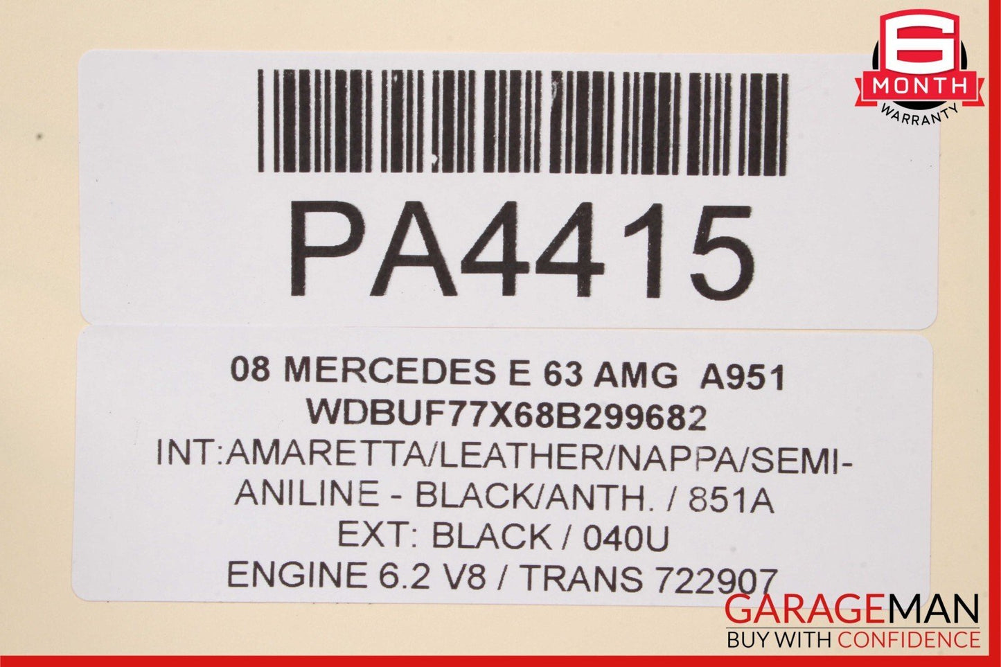 07-11 Mercedes W211 E63 CLS63 AMG Rear Axle Driveshaft Drive Shaft Propeller OEM