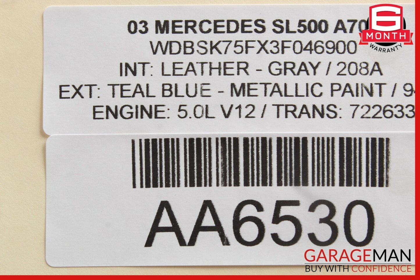 03-08 Mercedes R230 SL500 Front Right Side Under Control Module 2308204426 OEM