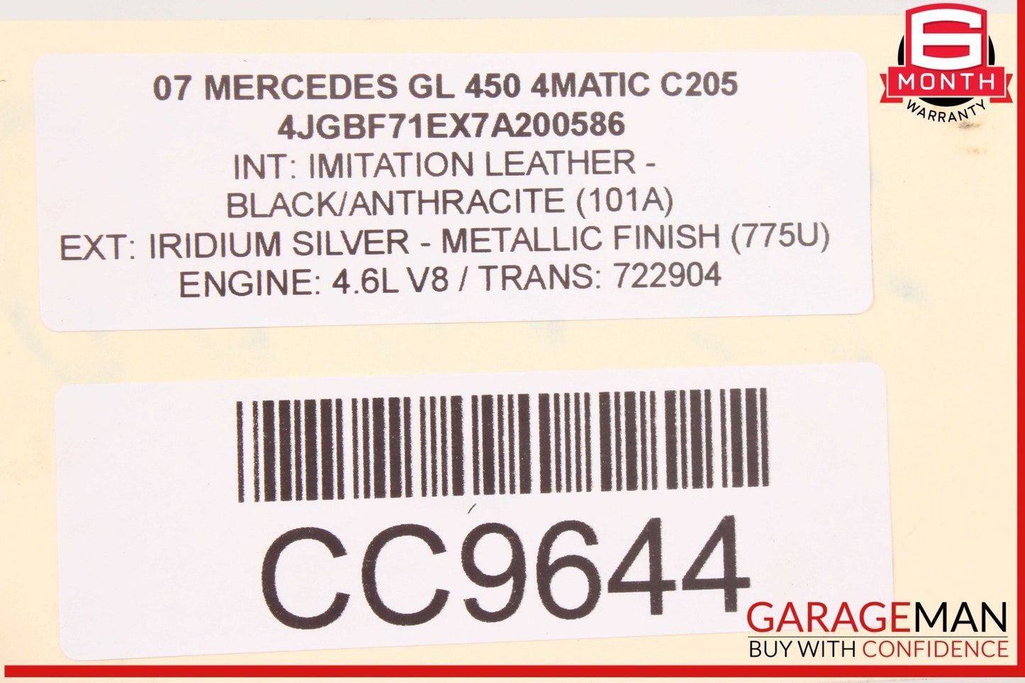 07-12 Mercedes X164 GL450 GL550 GL350 Front Lower Radiator Support Bracket Bar