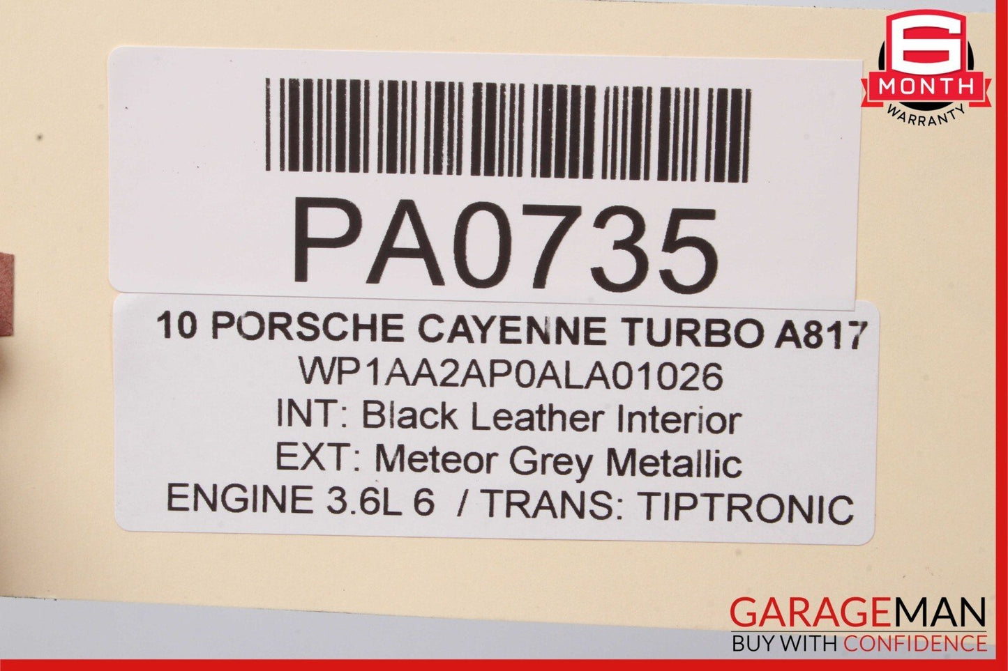 03-10 Porsche Cayenne 955 957 Rear Left Side Top Upper Seat Cushion Cover Black