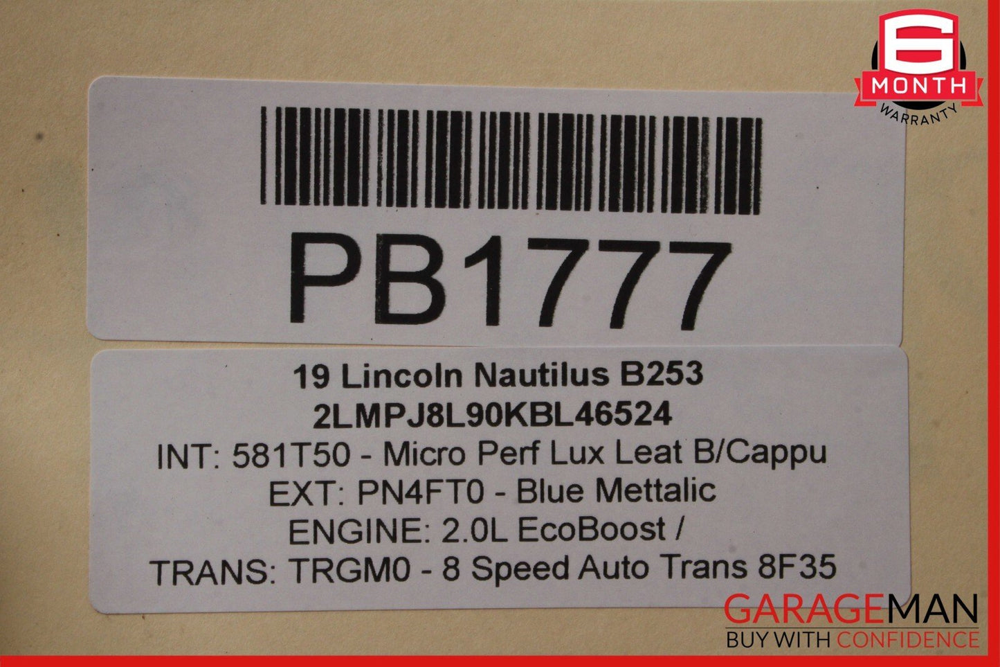 19-20 Lincoln Nautilus 2.0L Main Body Harness Wires Plug Wiring Connectors Assy