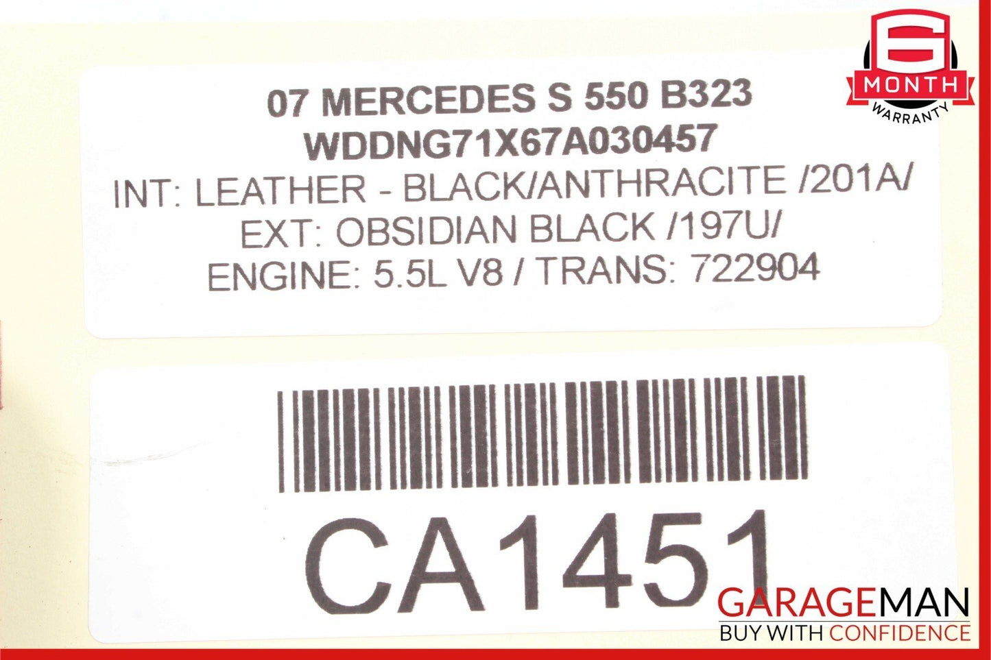07-09 Mercedes W221 S550 CL550 Power Brake Booster Master Cylinder Reservoir OEM