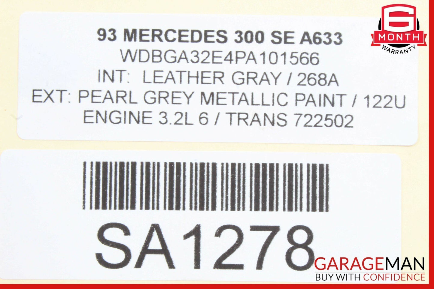 92-95 Mercedes W140 300SE Front Right Seat Belt Seatbelt Retractor Gray OEM