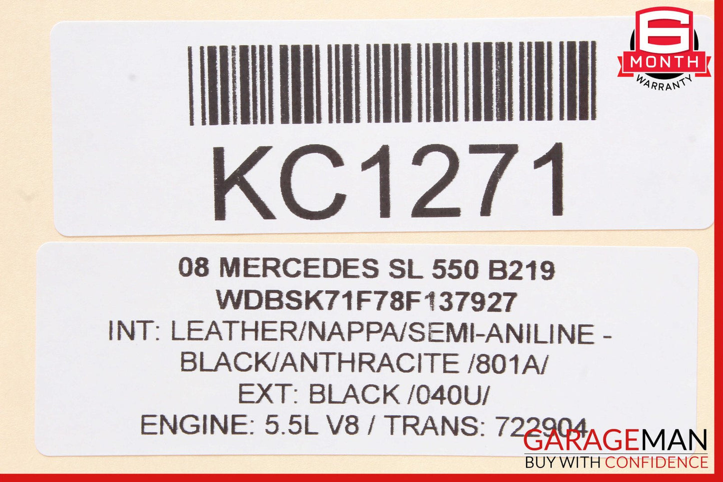 03-12 Mercedes R230 SL550 SL55 AMG Door Control Module Right Side OEM