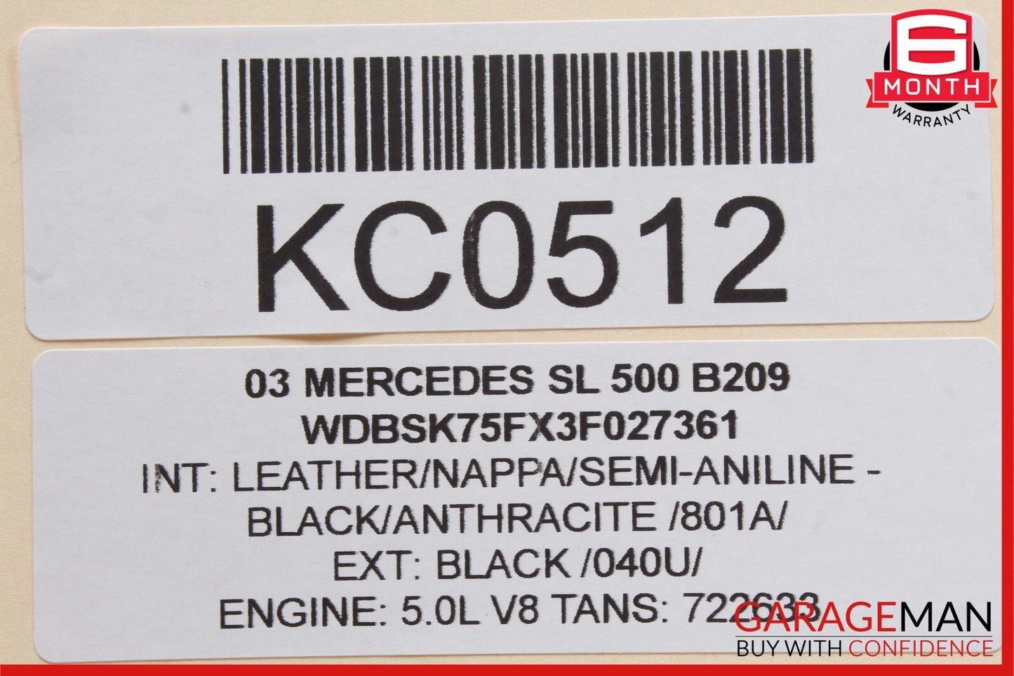 00-03 Mercedes R230 SL500 Keyless Go Entry Control Module Unit OEM