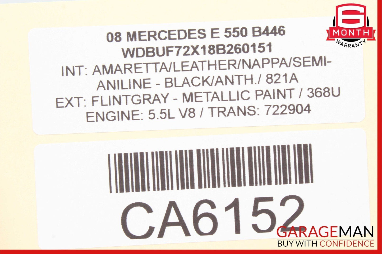 06-11 Mercedes W211 E550 E350 CLS350 CLS550 Rear Overhead Dome Light Reading Map