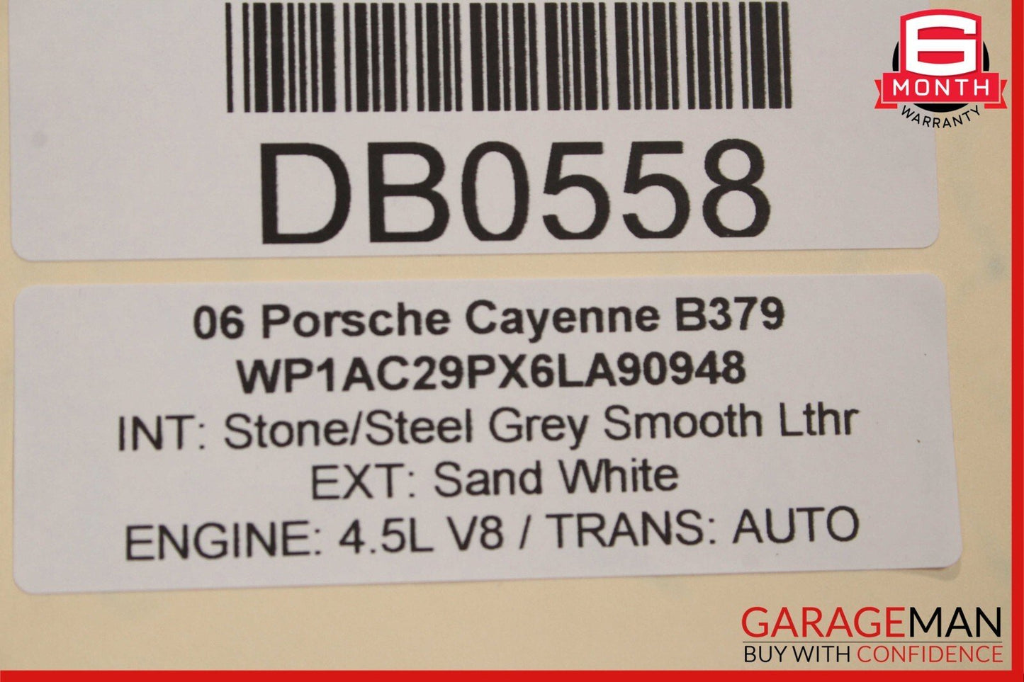03-10 Porsche Cayenne 955 957 Front Right Side Top Upper Seat Cushion Cover Grey