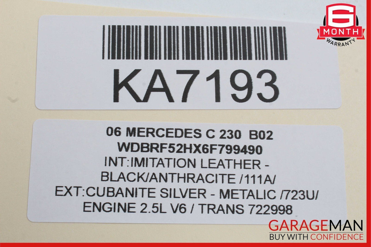 05-07 Mercedes W203 C280 Front Right Side Exterior Door Handle Silver OEM
