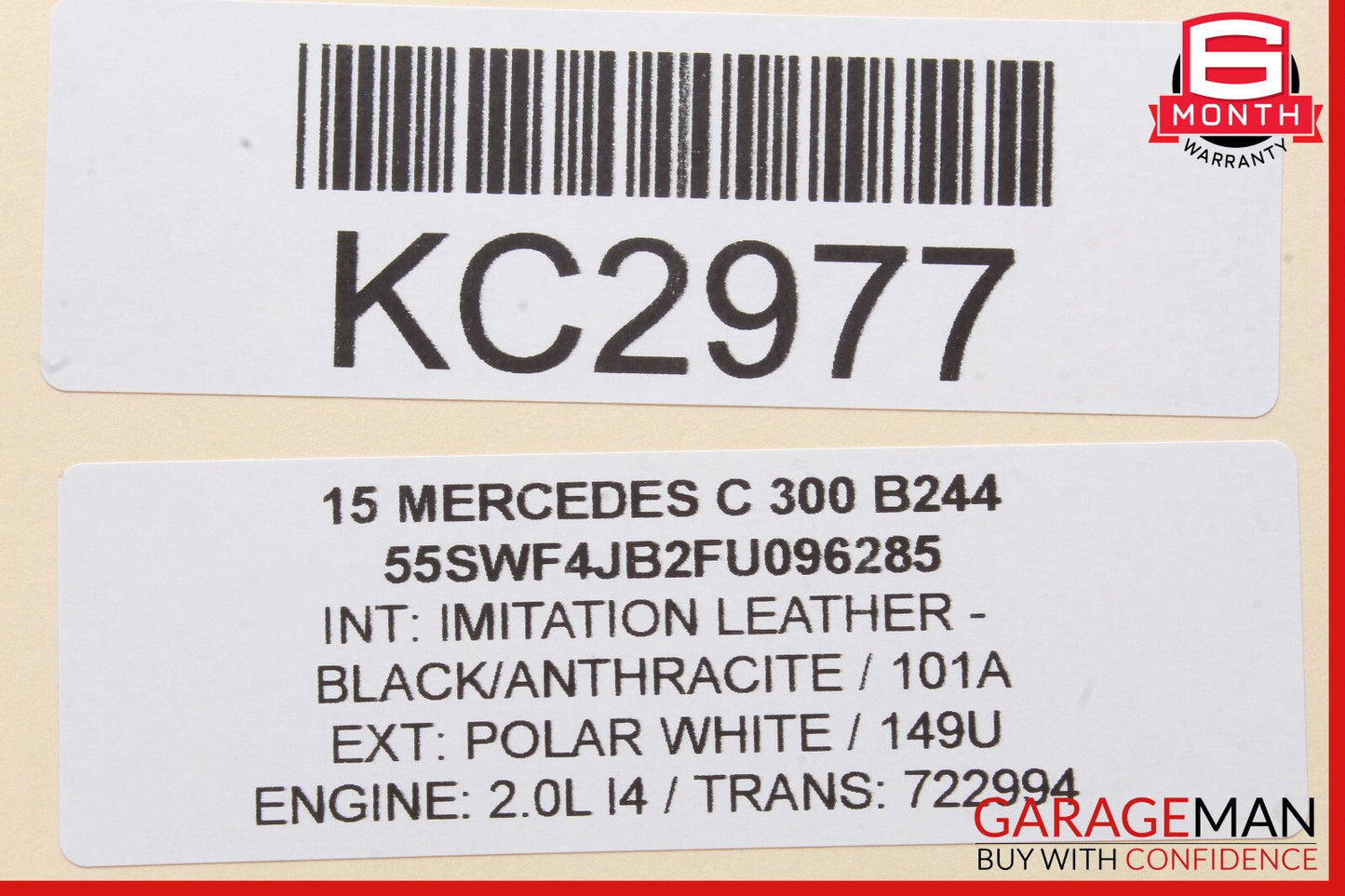 15-20 Mercedes W205 C300 Rear Right Side Roof Grab Handle w/ Lamp OEM