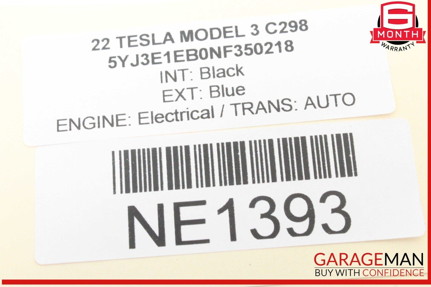 17-23 Tesla Model 3 Rear Right Passenger Side Window Regulator Motor 403117C OEM