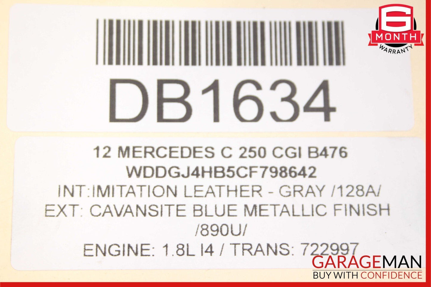 12-15 Mercedes C250 SLK250 7G Tronic Automatic Transmission Assy 722.997 147k