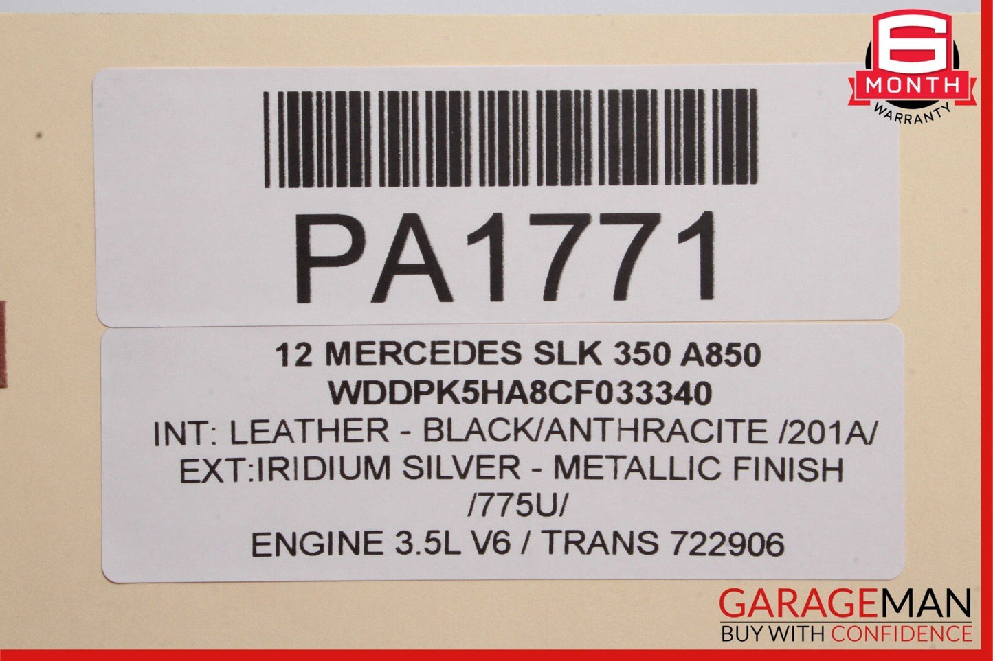 12-16 Mercedes R172 SLK250 SLK350 Front Right Passenger Side Interior Door Panel