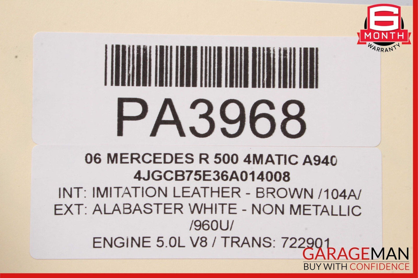 06-13 Mercedes W251 R320 R350 R500 Left Side Skirt Rocker Panel OEM