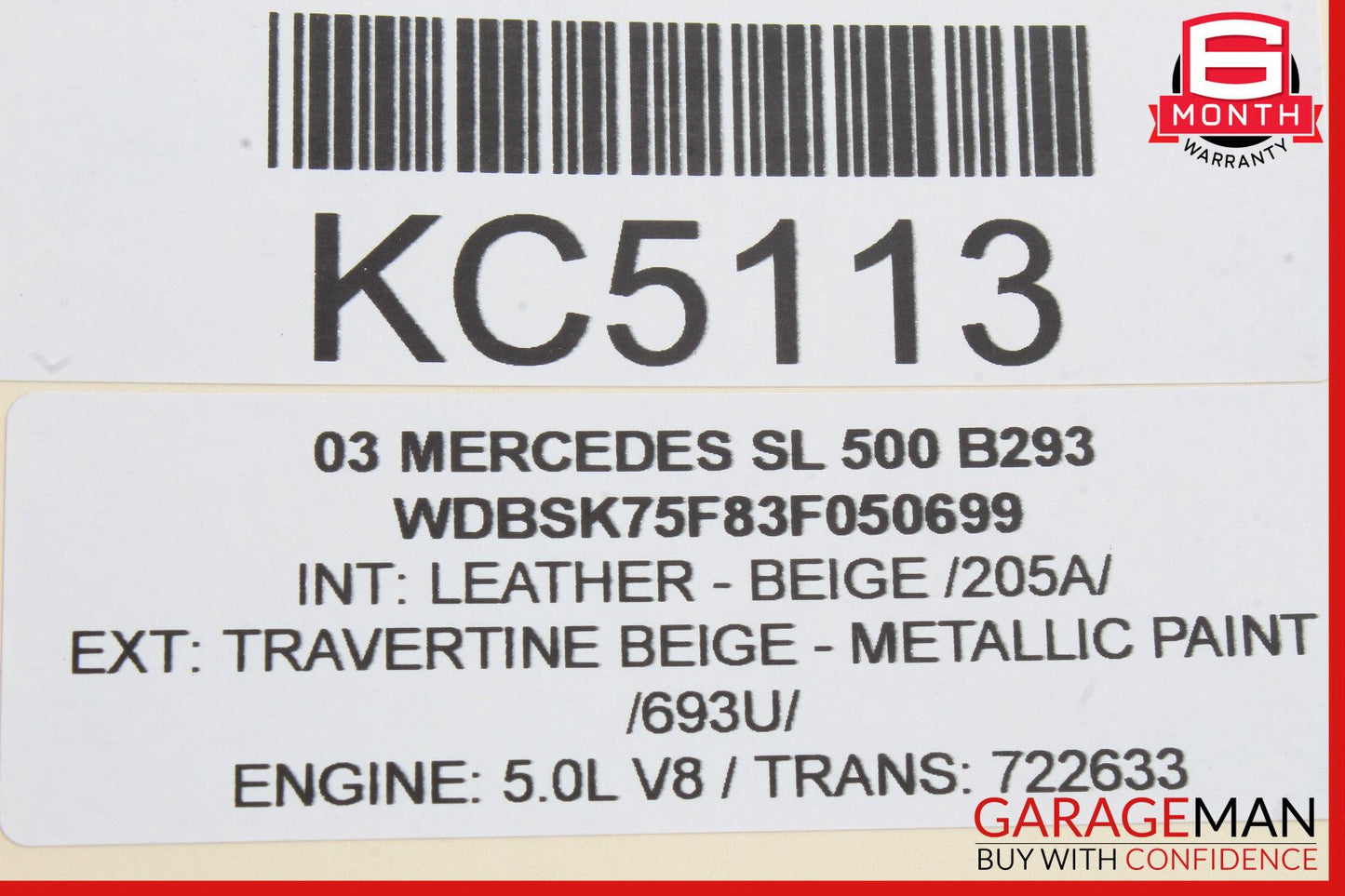 03-11 Mercedes R230 SL500 Right Passenger Side Door Lock Latch Actuator OEM